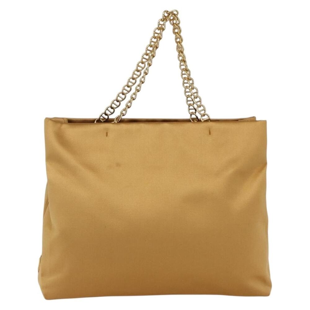 Prada Satin Chain Tote Bag Gold
